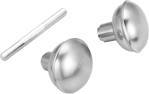 Satin Nickel Door Knob Set with Spindle, Antique Old Style Door Knobs Replacemen - Picture 1 of 12