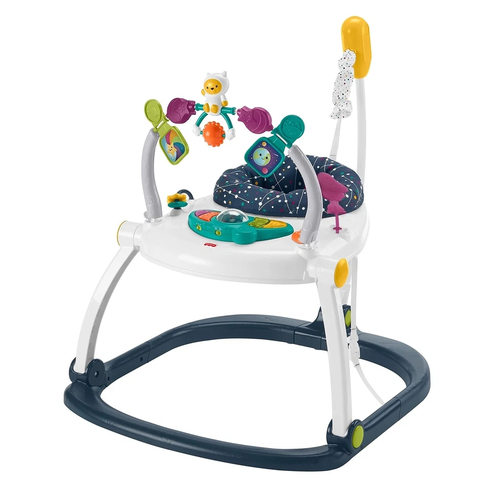 Fisher Price Astro Kitty SpaceSaver Jumperoo centro de atividades multicolorido para bebês - Imagem 1 de 4
