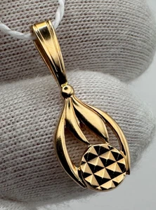 Colgante Vintage Oro URSS 583 Oro Sólido 14K Diseño Floral Geométrico, 1.21g - Imagen 1 de 8