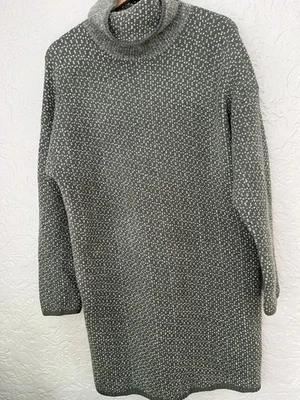 Madewell Turtleneck Sweater Dress Womens Geo Print Wool Blend Birdseye XL - Image 1 of 4