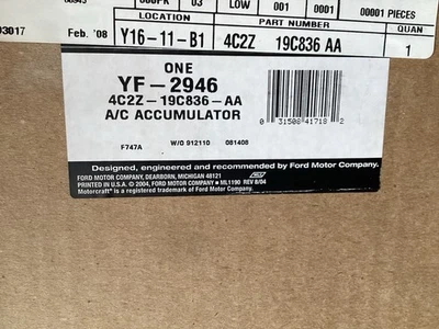 07-21 Ford E-150 E-250 E-350 Motorcraft A/C Accumulator YF-2946 4C2Z-19C836-AA - Image 1 of 2