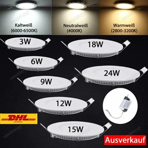 LED Panel Einbaustrahler Einbauleuchte Deckenleuchte Flach Rund Einbau Spot 230V - Bild 1 von 20