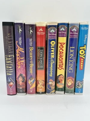 Disney VHS Lot - Toy Story, Lion King, Aladdin, Pocahontas, 9 Tapes Total - Image 1 of 4