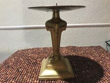 Vintage Brass Rams Head Goat Pillar Candle Stick approx 6.5" Tall