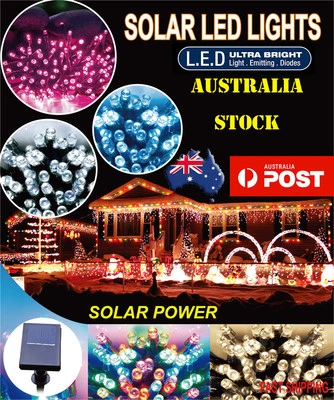 10M 100LED/20M 200LED SOLAR STRING CHRISTMAS PARTY GARDEN FAIRY LIGHTS - image 1 of 4