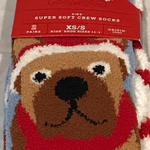 Wondershop Fleece Kids Super Soft Crew Socks XS/S Shoe Size 11-1 Pair of 2 - Picture 1 of 5