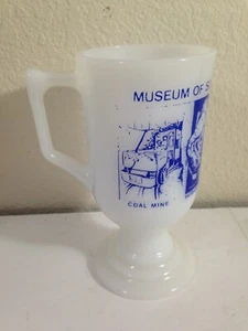 RARE Museum o Science Industry Chicago, Il Vtg milk glass stemmed coffee mug cup - Picture 1 of 7