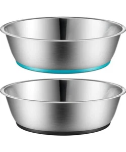 PEGGY11 Light Stainless Steel Anti-Slip Dog Cat Bowl 1.8 Cups - Picture 1 of 9