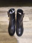 Womens Leather Ankle Boots 6.5 Black
