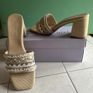 Nuevo, Madden Girl Hilo Adornado Rubor Bloque Tacón Sin Cordones Para Mujer Talla 8.5 - Imagen 1 de 9