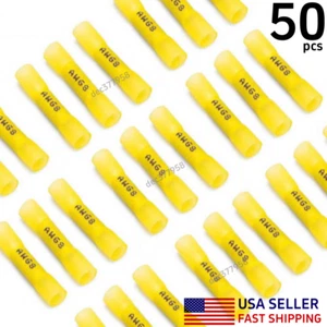 50PCS Marine 8AWG Electrical Crimp Splice Terminals Heat Shrink Butt Connectors - Picture 1 of 6