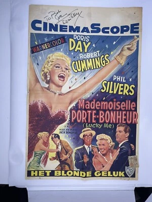 LUCKY ME Belgium poster SIGNED DORIS DAY Robert Cummings 1954 WB 14 x 19 - Bild 1 von 4
