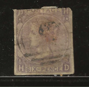 GREAT BRITAIN 19th Century...Sc #45d...Used w FAULTS (Pl 6)...1865...SCV $200.00 - Picture 1 of 1