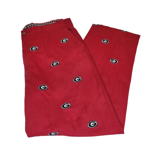 Pennington & Bailes Georgia Bulldogs UGA Men's 40 x 30 Red Stadium Pants Cover