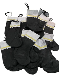 25 Pack Small Christmas Stockings, 9 inches, Black Felt - Picture 1 of 4