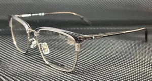 MONT BLANC MB0199OA 008 Grey Transparent Men's 56 mm Medium Eyeglasses - Picture 1 of 4
