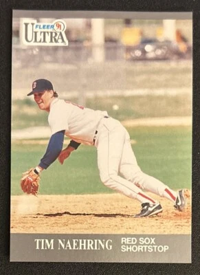 Tarjeta de novato de béisbol Fleer Ultra Tim Naehring 1991 (RC) #36 Red Sox Shortstop EX Foto 1 de 2