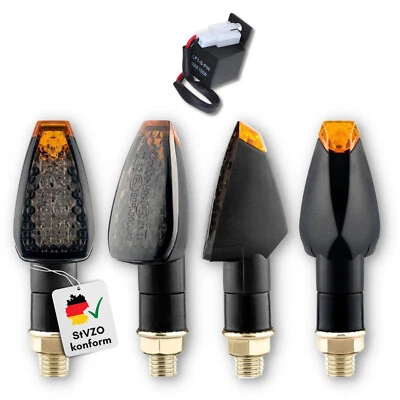 Binego® 4x LED Blinker Motorrad E Geprüft Rauchglas Universelle Blinkleuchten - Bild 1 von 4