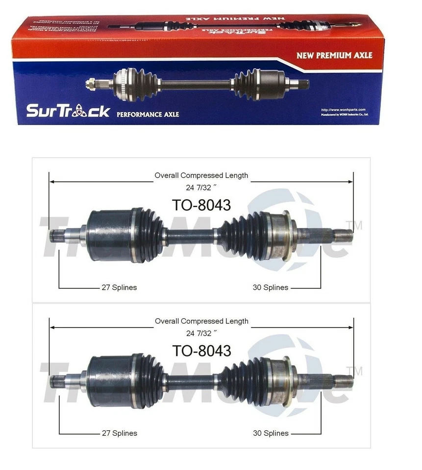 Juego SurTrack par de ejes delanteros CV para Toyota Tacoma 4Runner 4x4 95-04 Foto 1 de 1