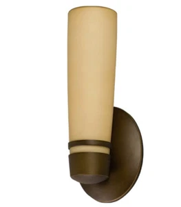 Set Of 2 Wall Light Sconce Oil-Rubbed Bronze Finish Tea Stained Diffuser 14.5” - Picture 1 of 2
