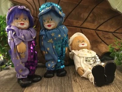 瓷器小丑娃娃 7 英寸套装马戏团复古 BVI Inc Sorrento FL 美国标签 3 — 第 1/4 张图片