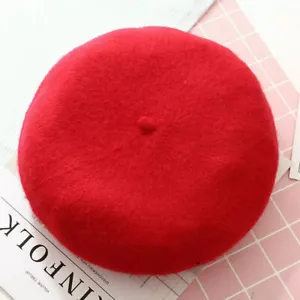 US Women Classic French Style Wool Beret Warm Winter Hat Soft Beanie Cap Gift - Picture 1 of 18