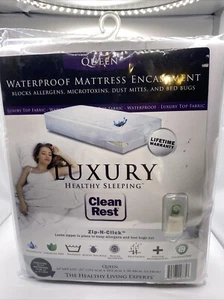 Luxury Clean Rest Zip-N-Click Waterproof Mattress Encasement Queen (12"-21" deep - Picture 1 of 2
