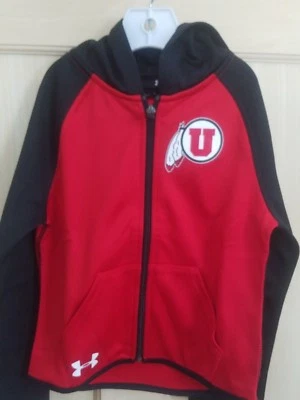 Under Armour Youth Sz 5 UTAH UTES Full Zip Hooded Jacket Boys Girls NEW MSRP $46 - Image 1 of 4