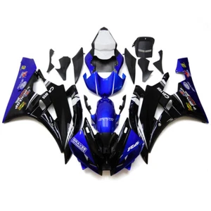 Plastics ABS Fairings Kit for Yamaha 06 07 YZF R6 2006 2007 Body Kit Black Blue - Picture 1 of 8