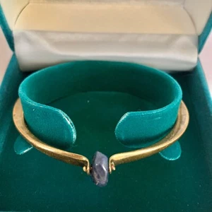 Vintage NYC Modernist ARTHUR KING Abstract Cuff Bracelet Lapis - Picture 1 of 8