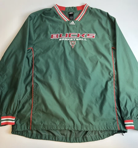 Adidas Milwaukee Bucks Pullover Windbreaker Jacket Men’s Size XL Vintage NBA Cover