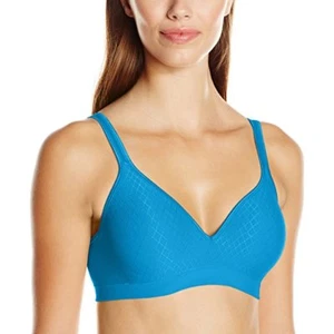 Hanes Ultimate Bra Perfect Coverage Wire-Free HU08 Balboa Blue Sz.S - Picture 1 of 3