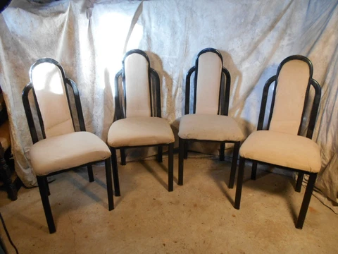 VINTAGE SET OF 4 MID CENTURY MODERN STEEL DINING CHAIRS Cover