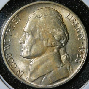 1938 S Jefferson Nickel Choice About Uncirculated #398 - Picture 1 of 2