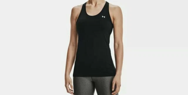 Under Armour Women's HeatGear Armour Racer Tank, Black- Size XS