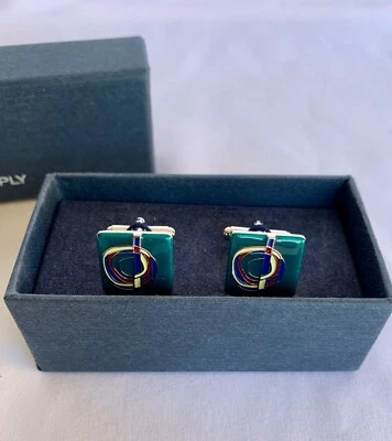 Gemelos Suitsupply Joyería Hombre Traje Cuadrado Arte Verde Nuevo Foto 1 de 4