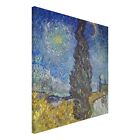 Leinwandbild Wandbild Bild Canvas Kunst Van Gogh Stra&#223;e mit Zypresse und Stern