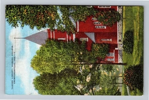 Postal de colección Crawfordsville IN-Indiana, Yandes Library, Wabash College - Imagen 1 de 2