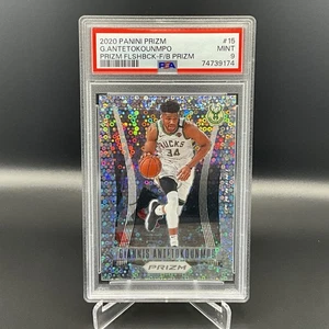 2020 Panini Prizm #15 Giannis Antetokounmpo Fast Break Silver Prizm PSA 9 Bucks - Foto 1 di 2