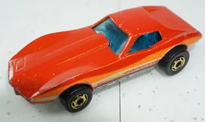 Vintage Hot Wheels Chevy Corvette Stingray Gold Wheels Red & Orange 1980 - Picture 1 of 5