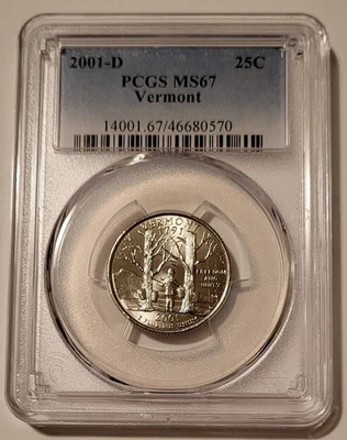 2001 D Vermont State Quarter MS67 PCGS - Image 1 of 2