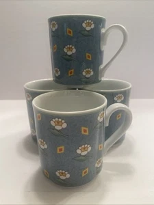 4 Villeroy & Boch Ava Blue Switch 1 Porcelain Coffee Tea Cup Mug Made In Germany - Picture 1 of 12