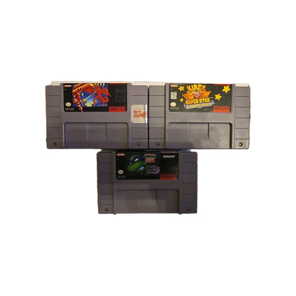🔥SNES Premium Lot – Super Metroid + Kirby Super Star + TMNT Tournament Fighters - Image 1 of 4