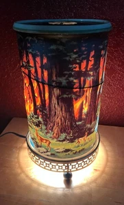 Vintage 1950s Econolite Motion Lamp Forest Fire Bear Buck Fox Fawn - Picture 1 of 16