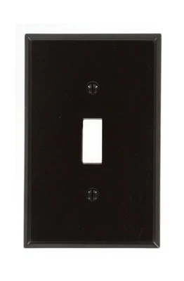 Interruptor de dispositivo de palanca de 1 velocidad Leviton placa de pared, tamaño medio, 80501, marrón Foto 1 de 2