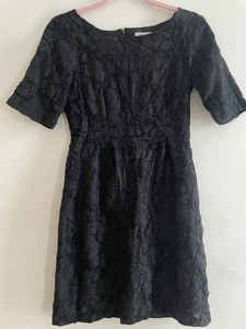 TOAST UK 8 Dress 100% Wool Damask Short Sleeve Bust32 W26 No Stretch Fully Lined - Picture 1 of 14