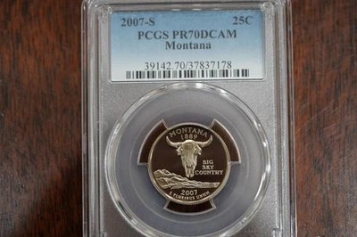 2007-S MONTANA PROOF QUARTER 25c PCGS PR70DCAM - Image 1 of 4