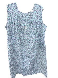 Only Necessities Damen Muumuu Kleid Plus 3X Lila Blumen A-Linie Midi Taschen - Bild 1 von 9