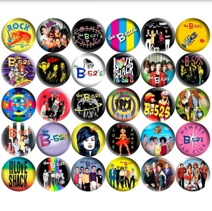 B-52s 80s New Wave Pop Rock 1,5" Pinback Buttons - 30er Set Retro Musik Pins - Bild 1 von 4