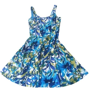 Dressbarn Floral Summer Dress Blue Size 12 - Picture 1 of 7